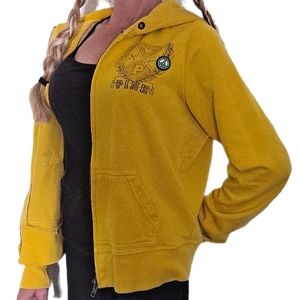 Vintage Pink Victoria's Secret 86 My Favorite Sweats Yellow Hooded Sweatshirt